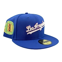 Los Angeles Dodgers Royal Blue "Los Angeles" Script 8x Champs Patch Grey UV New Era 59FIFTY Fitted Hat