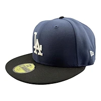 Los Angeles Dodgers Navy and Black 2Tone 1984 Olympic Patch Green UV New Era 59FIFTY Fitted Hat