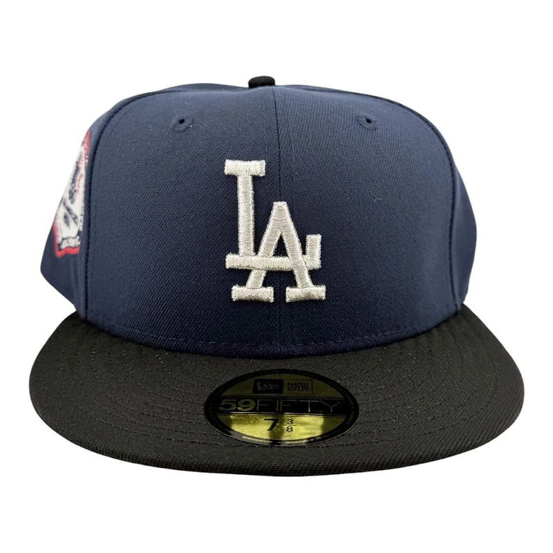 Los Angeles Dodgers Navy and Black 2Tone 1984 Olympic Patch Green UV New Era 59FIFTY Fitted Hat
