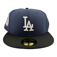 Los Angeles Dodgers Navy and Black 2Tone 1984 Olympic Patch Green UV New Era 59FIFTY Fitted Hat