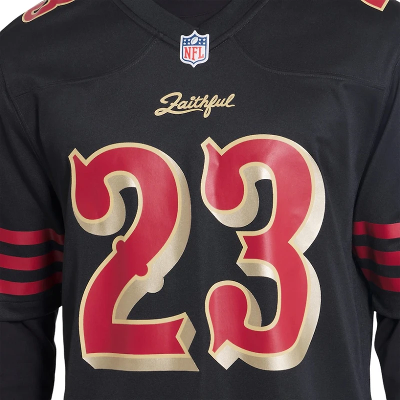 San Francisco 49ers Christian McCaffrey Black 2025 Rivalries Collection Nike Game Jersey