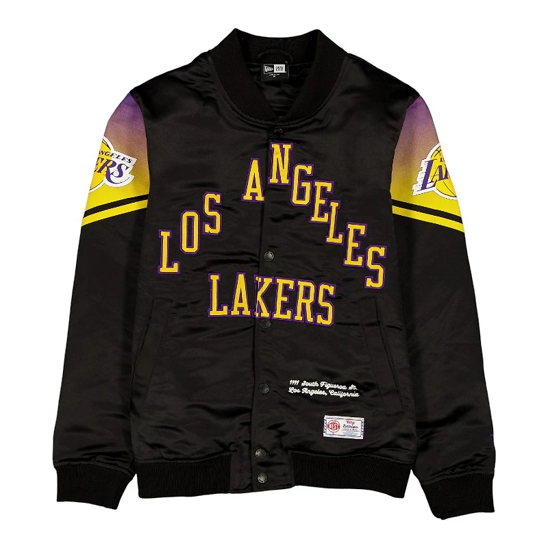 Los Angeles Lakers Black 2025 City Edition New Era Full Snap Jacket