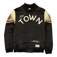 Golden State Warriors Black 2025 City Edition New Era Full Snap Jacket