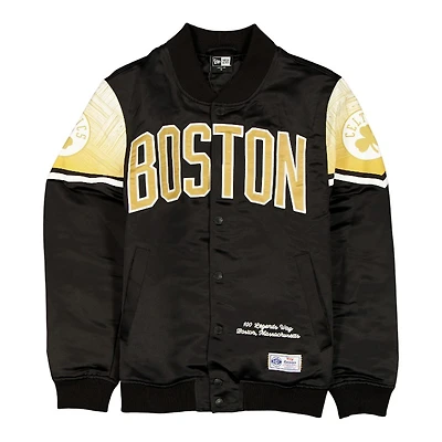 Boston Celtics Black 2025 City Edition New Era Full Snap Jacket