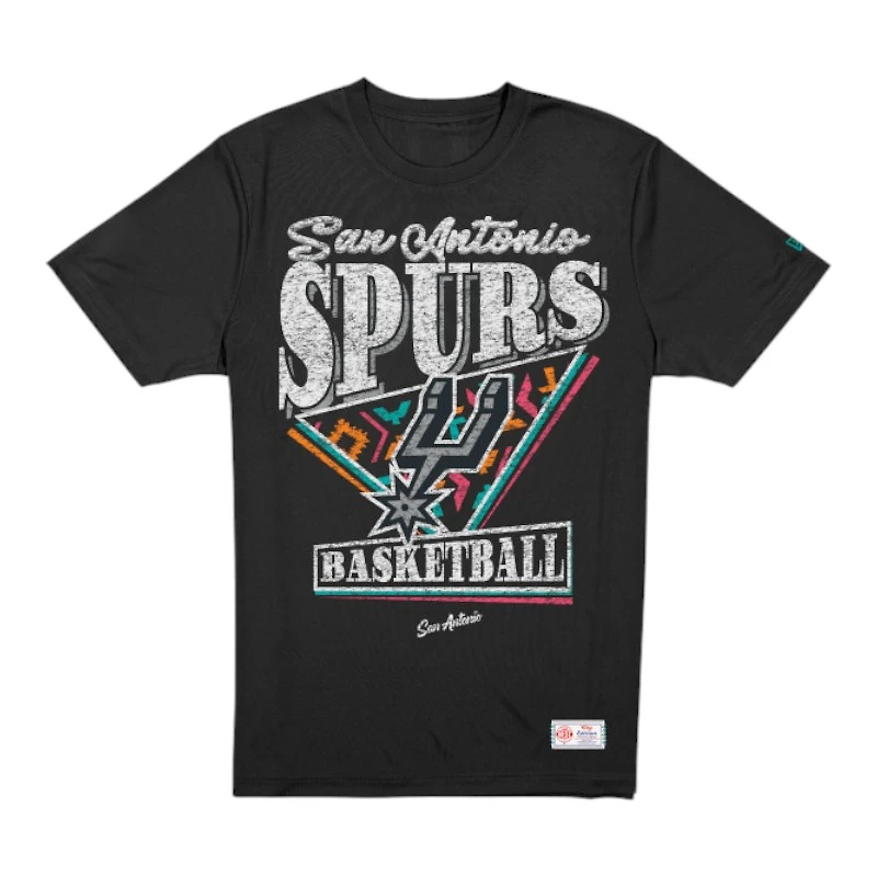 San Antonio Spurs Black and Silver New Era T-Shirt