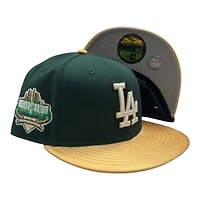 Los Angeles Dodgers Green and Metallic Gold 40th Anniversary Side Patch Grey UV New Era 59FIFTY Fitted Hat