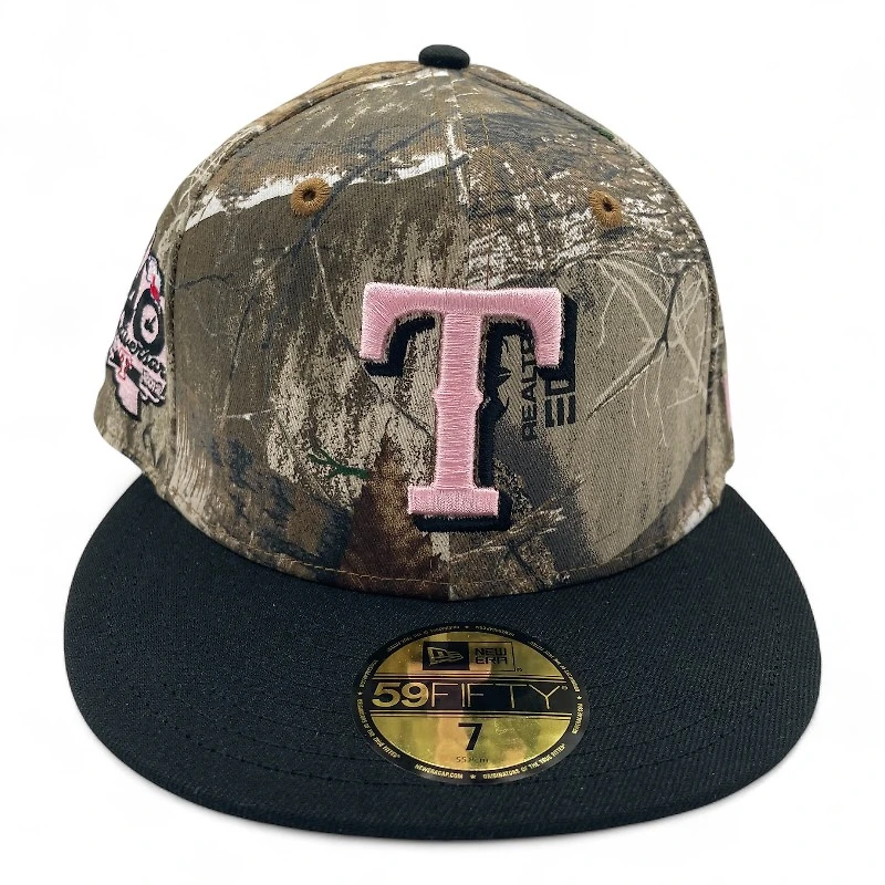 Texas Rangers Realtree and Black 40th Anniversary Patch Pink UV New Era 59FIFTY Fitted Hat