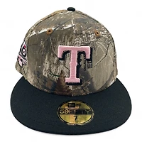 Texas Rangers Realtree and Black 40th Anniversary Patch Pink UV New Era 59FIFTY Fitted Hat