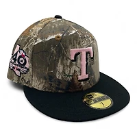 Texas Rangers Realtree and Black 40th Anniversary Patch Pink UV New Era 59FIFTY Fitted Hat