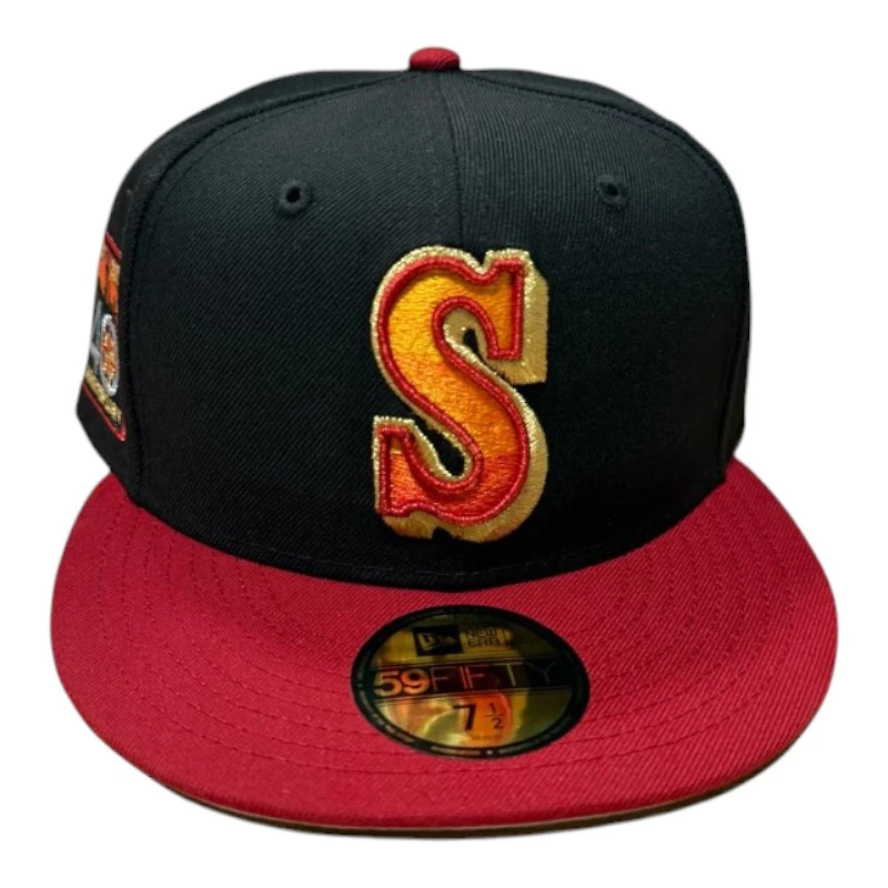 Seattle Mariners Black 40th Anniversary Patch Grey UV New Era 59FIFTY Fitted Hat