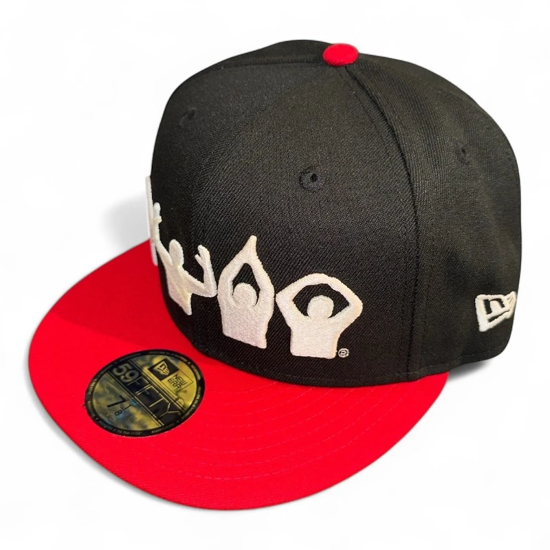 Ohio State Buckeyes Black and Scarlet Hand Signals Logo Gray UV NCAA New Era 59FIFTY Fitted Hat