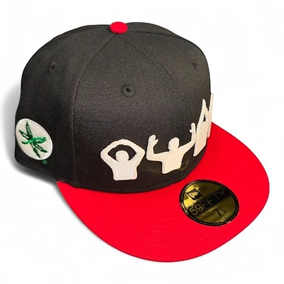 Ohio State Buckeyes Black and Scarlet Hand Signals Logo Gray UV NCAA New Era 59FIFTY Fitted Hat
