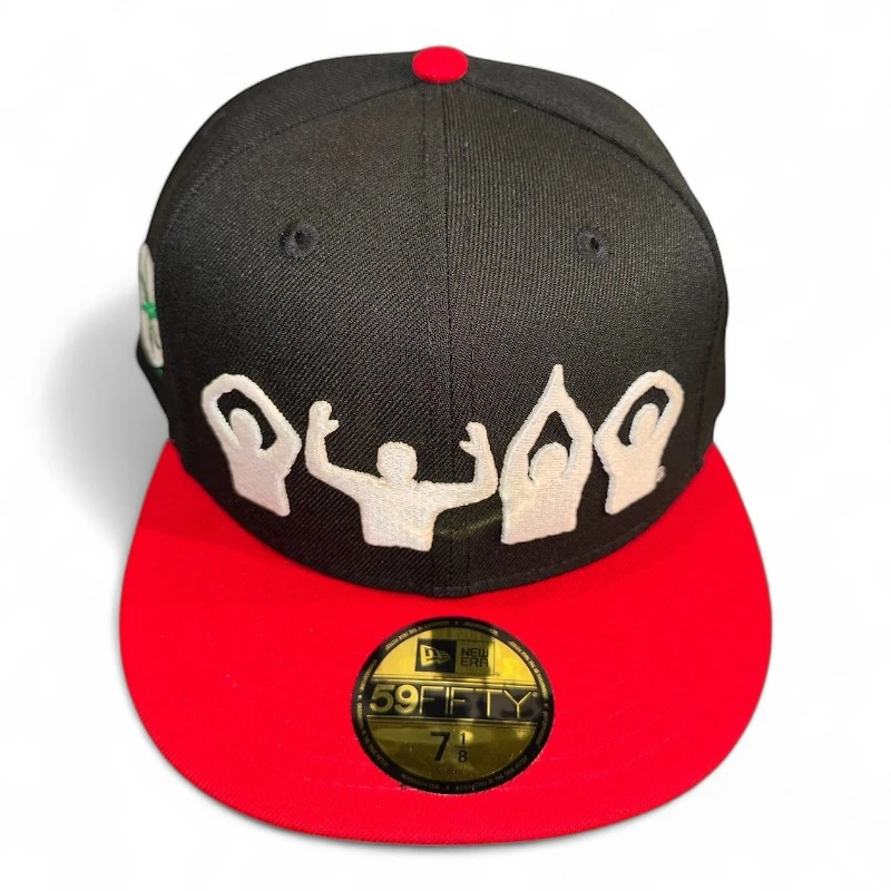 Ohio State Buckeyes Black and Scarlet Hand Signals Logo Gray UV NCAA New Era 59FIFTY Fitted Hat