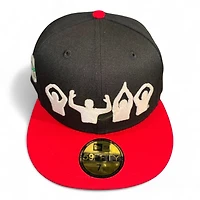Ohio State Buckeyes Black and Scarlet Hand Signals Logo Gray UV NCAA New Era 59FIFTY Fitted Hat