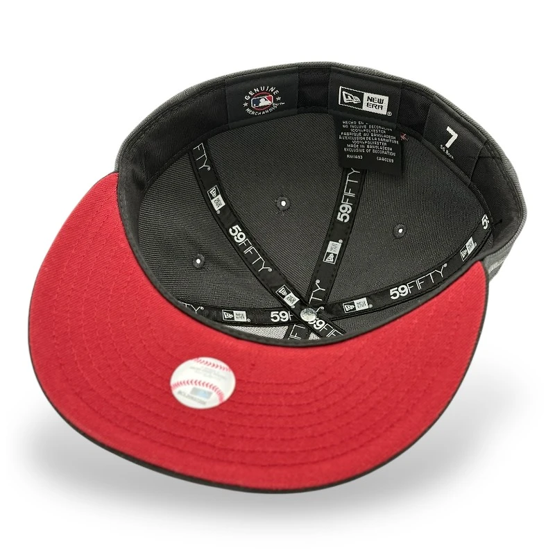 Los Angeles Dodgers Graphite and Black 8 Side Patch Red UV New Era 59FIFTY Fitted Hat