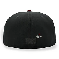 Los Angeles Dodgers Graphite and Black 8 Side Patch Red UV New Era 59FIFTY Fitted Hat