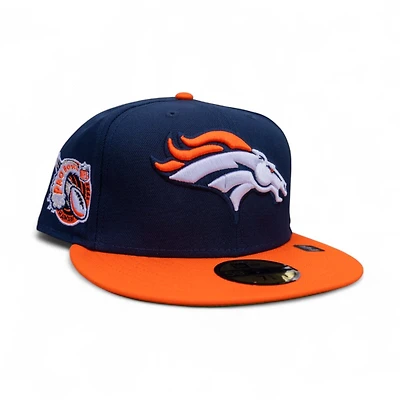 Denver Broncos Oceanside Blue Orange 2T Leon the Lab 1997 Pro Bowl Patch Cardinal UV New Era 59FIFTY Fitted Hat