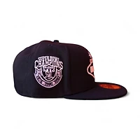 Las Vegas Raiders Black Leon the Lab Superbowl Champions Patch Green UV New Era 59FIFTY Fitted Hat