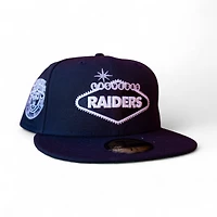 Las Vegas Raiders Black Leon the Lab Superbowl Champions Patch Green UV New Era 59FIFTY Fitted Hat