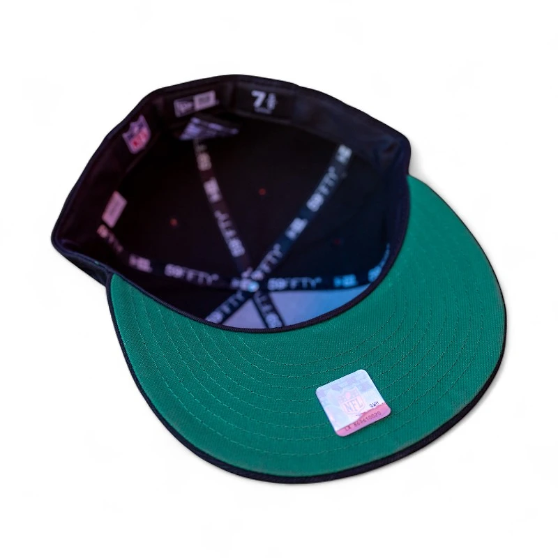 Las Vegas Raiders Black Leon the Lab Superbowl XI Patch Green UV New Era 59FIFTY Fitted Hat