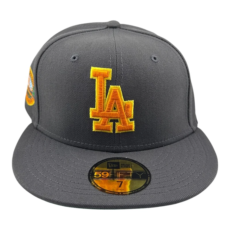 Los Angeles Dodgers Graphite Gray 50th Anniversary Patch Green UV New Era 59FIFTY Fitted Hat