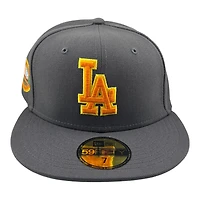 Los Angeles Dodgers Graphite Gray 50th Anniversary Patch Green UV New Era 59FIFTY Fitted Hat