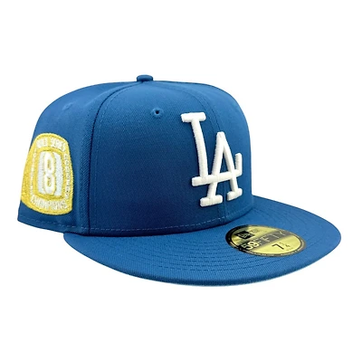 Los Angeles Dodgers Seashore Blue 8x Champs Patch Icy UV New Era 59FIFTY Fitted Hat