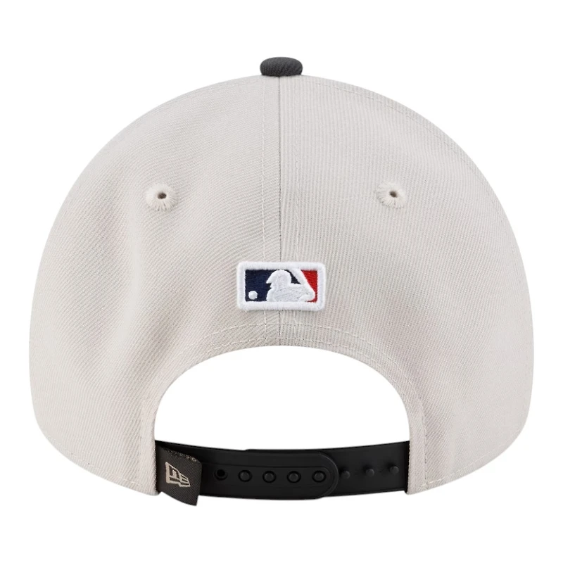 Los Angeles Dodgers Cream and Charcoal 2025 World Series Champions Locker Room New Era 9FORTY A-Frame Adjustable Hat