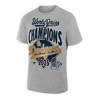 Los Angeles Dodgers Steel Gray 2025 World Series Champions Locker Room Authentic Fanatics T-Shirt