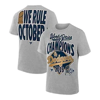 Los Angeles Dodgers Steel Gray 2025 World Series Champions Locker Room Authentic Fanatics T-Shirt