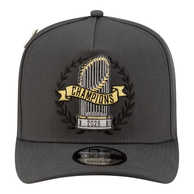 Los Angeles Dodgers Charcoal Gray 2025 World Series Champions Locker Room Parade New Era 9FIFTY A-Frame Snapback Hat