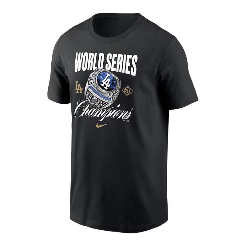 Los Angeles Dodgers Black Nike 2025 World Series Champions Ring T-Shirt