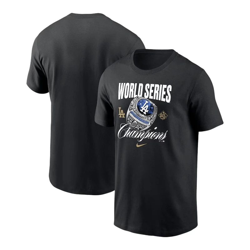 Los Angeles Dodgers Black Nike 2025 World Series Champions Ring T-Shirt