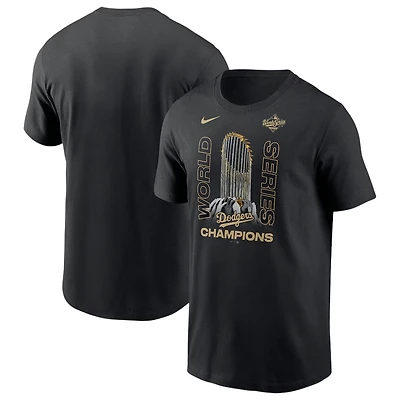 Los Angeles Dodgers Nike Black 2025 World Series Champions Raise The Trophy T-Shirt