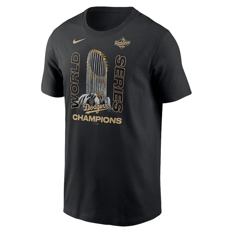 Los Angeles Dodgers Nike Black 2025 World Series Champions Raise The Trophy T-Shirt