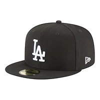 Los Angeles Dodgers Black and White 2025 World Series Champions Patch Grey UV New Era 59FIFTY Fitted Hat