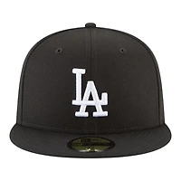 Los Angeles Dodgers Black and White 2025 World Series Champions Patch Grey UV New Era 59FIFTY Fitted Hat