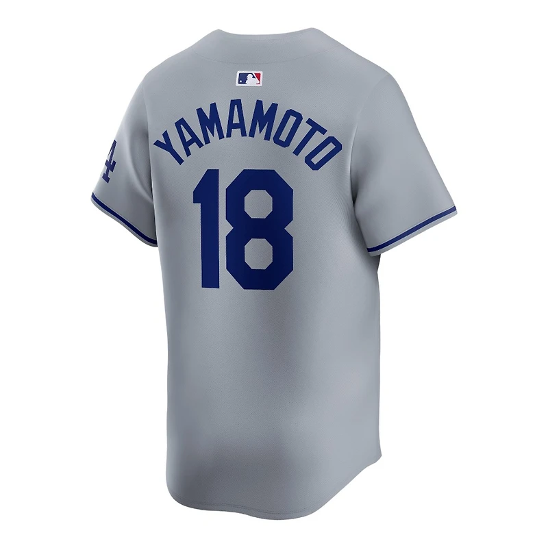 Los Angeles Dodgers Yoshinobu Yamamoto "Los Angeles" Script Grey Alternate Road Nike Limited Player Jersey