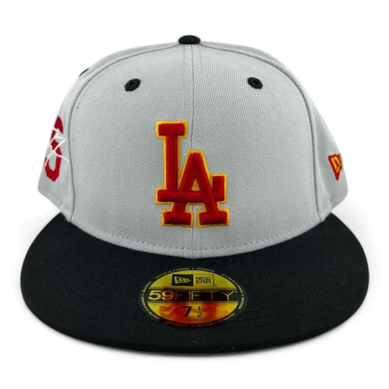 Los Angeles Dodgers Gray and Black "Freddie" 5 Side Patch Maroon UV New Era 59FIFTY Fitted Hat