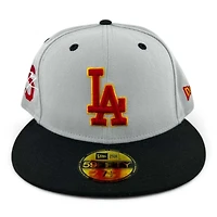 Los Angeles Dodgers Gray and Black "Freddie" 5 Side Patch Maroon UV New Era 59FIFTY Fitted Hat