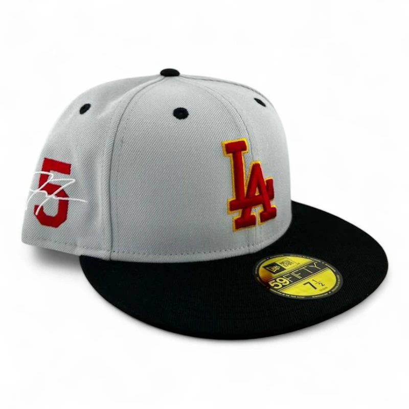 Los Angeles Dodgers Gray and Black "Freddie" 5 Side Patch Maroon UV New Era 59FIFTY Fitted Hat