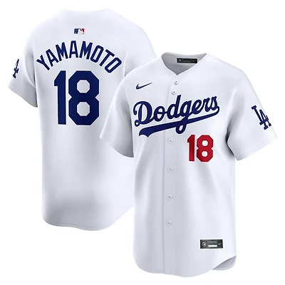 Los Angeles Dodgers Yoshinobu Yamamoto White (Red Number) Home Nike Limited Player Jersey