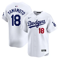 Los Angeles Dodgers Yoshinobu Yamamoto White (Red Number) Home Nike Limited Player Jersey
