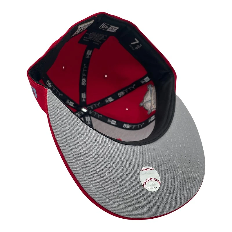Texas Rangers Scarlet 1995 ASG Patch Gray UV New Era 59FIFTY Fitted Hat