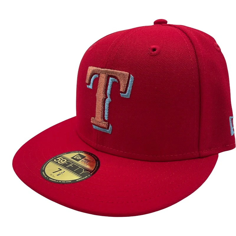 Texas Rangers Scarlet 1995 ASG Patch Gray UV New Era 59FIFTY Fitted Hat