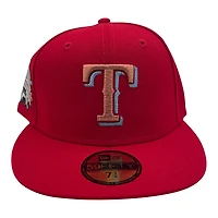 Texas Rangers Scarlet 1995 ASG Patch Gray UV New Era 59FIFTY Fitted Hat