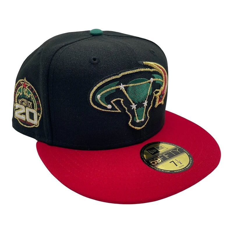 Dallas Stars Black and Scarlet 20th Anniversary Patch Gray UV New Era 59FIFTY Fitted Hat