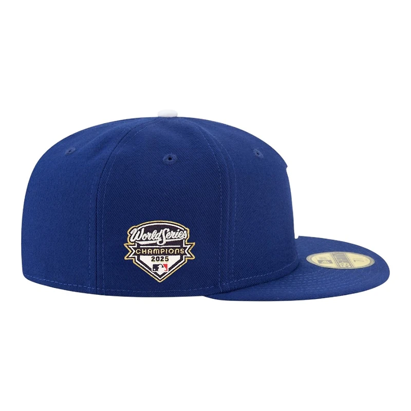 Los Angeles Dodgers Royal Blue On-Field 2025 World Series Champions Patch Black UV New Era 59FIFTY Fitted Hat
