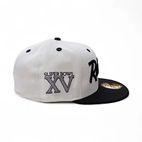 Las Vegas Raiders Chrome Black 2T Leon the Lab Superbowl XV Patch Green UV New Era 59FIFTY Fitted Hat