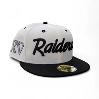 Las Vegas Raiders Chrome Black 2T Leon the Lab Superbowl XV Patch Green UV New Era 59FIFTY Fitted Hat